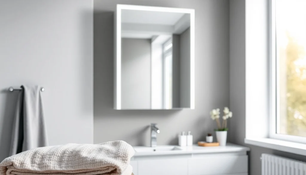 Der sonni Spiegelschrank mit eleganter Beleuchtung und modernem Design im Badezimmer.