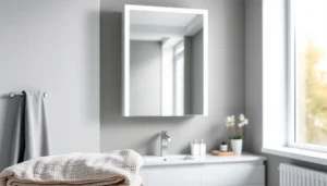 Der sonni Spiegelschrank mit eleganter Beleuchtung und modernem Design im Badezimmer.