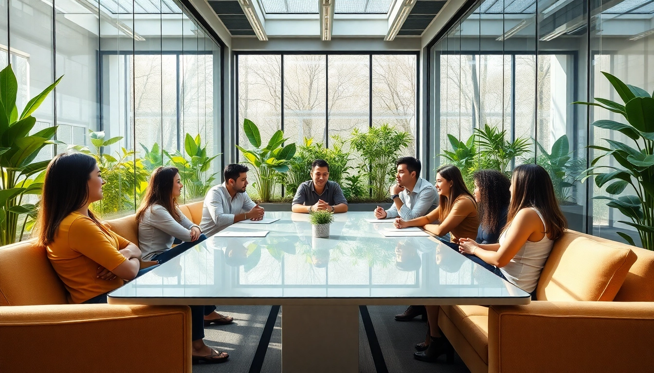 Engaged team collaborating in a digital marketing workspace at https://solarxmedia.com.