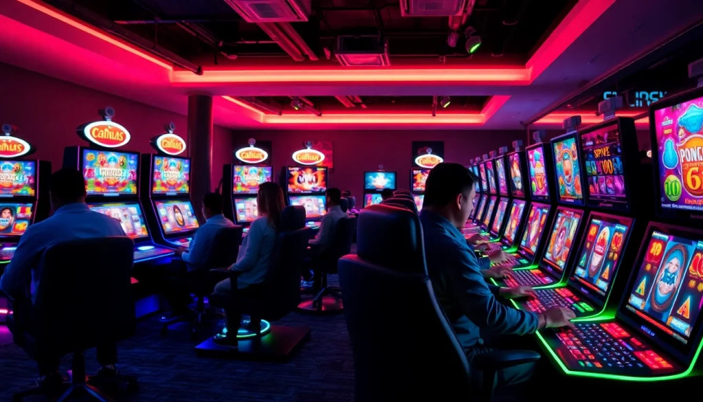 Engaging players at https://mega888tm.club in a vibrant gaming environment showcasing excitement.