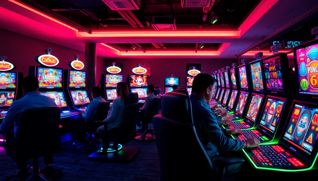 Engaging players at https://mega888tm.club in a vibrant gaming environment showcasing excitement.