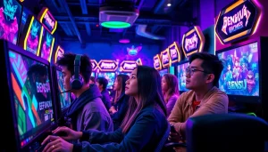 Asyiknya bermain bensu4d game di ruangan gaming modern dengan pencahayaan neon.