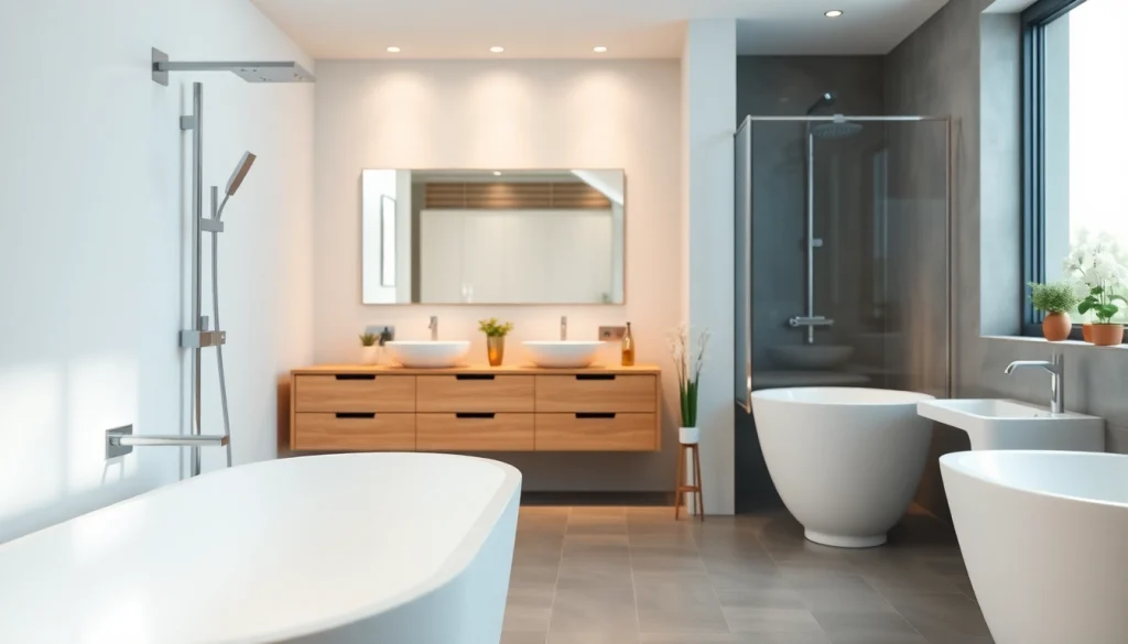 Gestalte deinen Traum mit sonni sanitär Produkten in einem modernen Badezimmer.