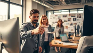 Journalists brainstorming at suntimesnews.com, highlighting teamwork and the news environment.