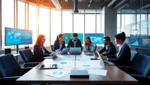 HERO Managed Services team collaborating in a modern corporate workspace.