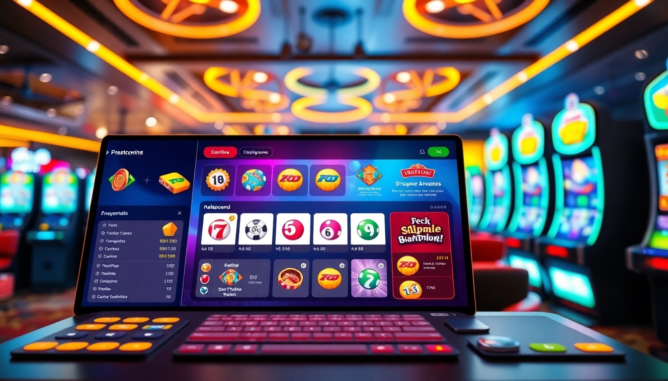 Menampilkan antarmuka sayaptogel yang interaktif dan menarik dengan suasana kasino yang energik.