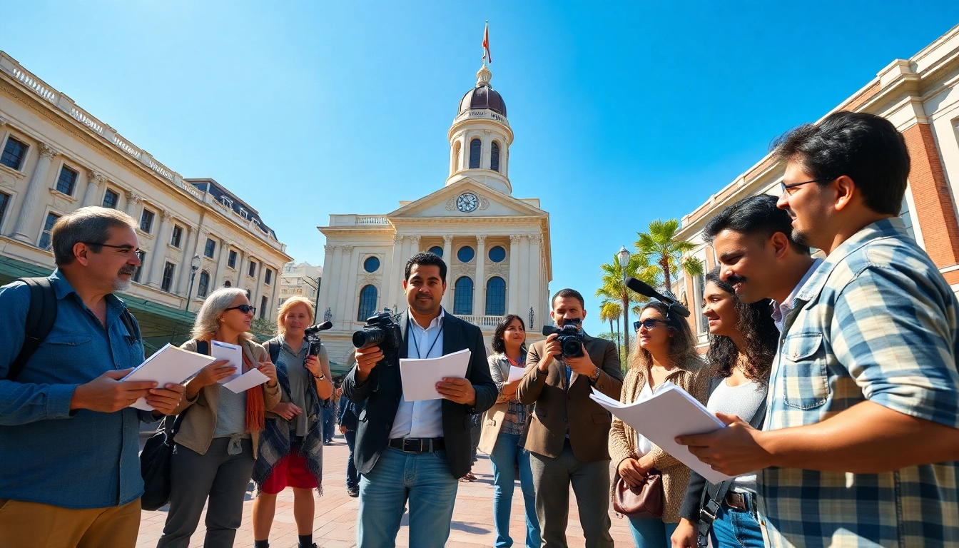 Journalists capturing vital stories on thegeorgiasun in a bustling Georgia city.