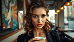 View Jodie Comer showcasing her elegance and charm at https://diknews.co.uk/jodie-comer/ in an urban café.