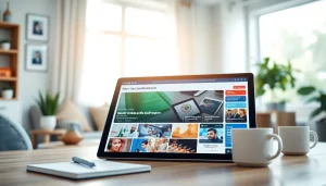 Engaging interface of https://saudiwadi.com showcasing vibrant headlines in a cozy workspace.