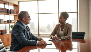 Consultation at https://www.steinhardtlawfirm.com showcasing a professional lawyer aiding a client.