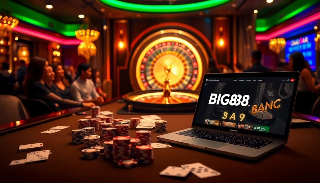 Experience the excitement of online gambling at BIG88.BAR with vibrant casino visuals and engaging gameplay.