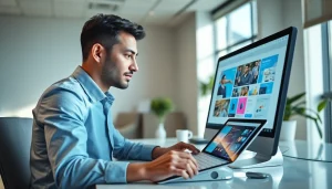 Professional website design setup showcasing innovative web design processes.