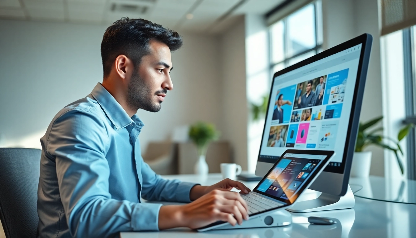 Professional website design setup showcasing innovative web design processes.