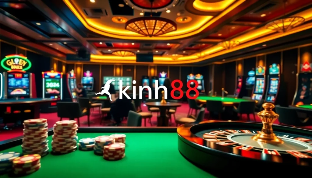 Experience the thrill of gambling at kinh88 with vibrant casino visuals and engaging gameplay.