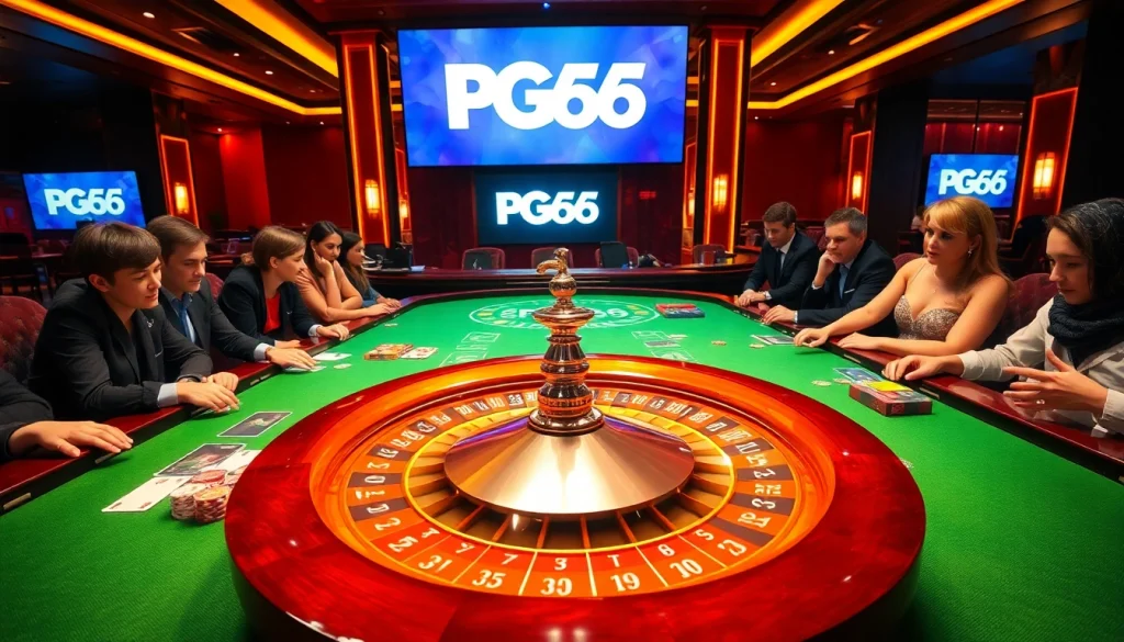 Experience the excitement of PG66 with live dealer games and vibrant casino elements.