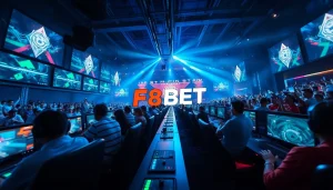 Exciting scene of esports betting featuring F8BET with modern gaming equipment.