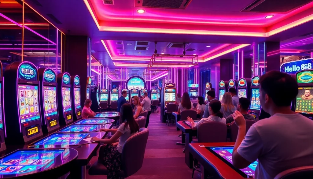 Hello88's vibrant online gaming environment showcasing dynamic casino experiences.