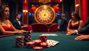 Engaged players enjoy high-stakes poker at a luxurious table on the 54BET platform.