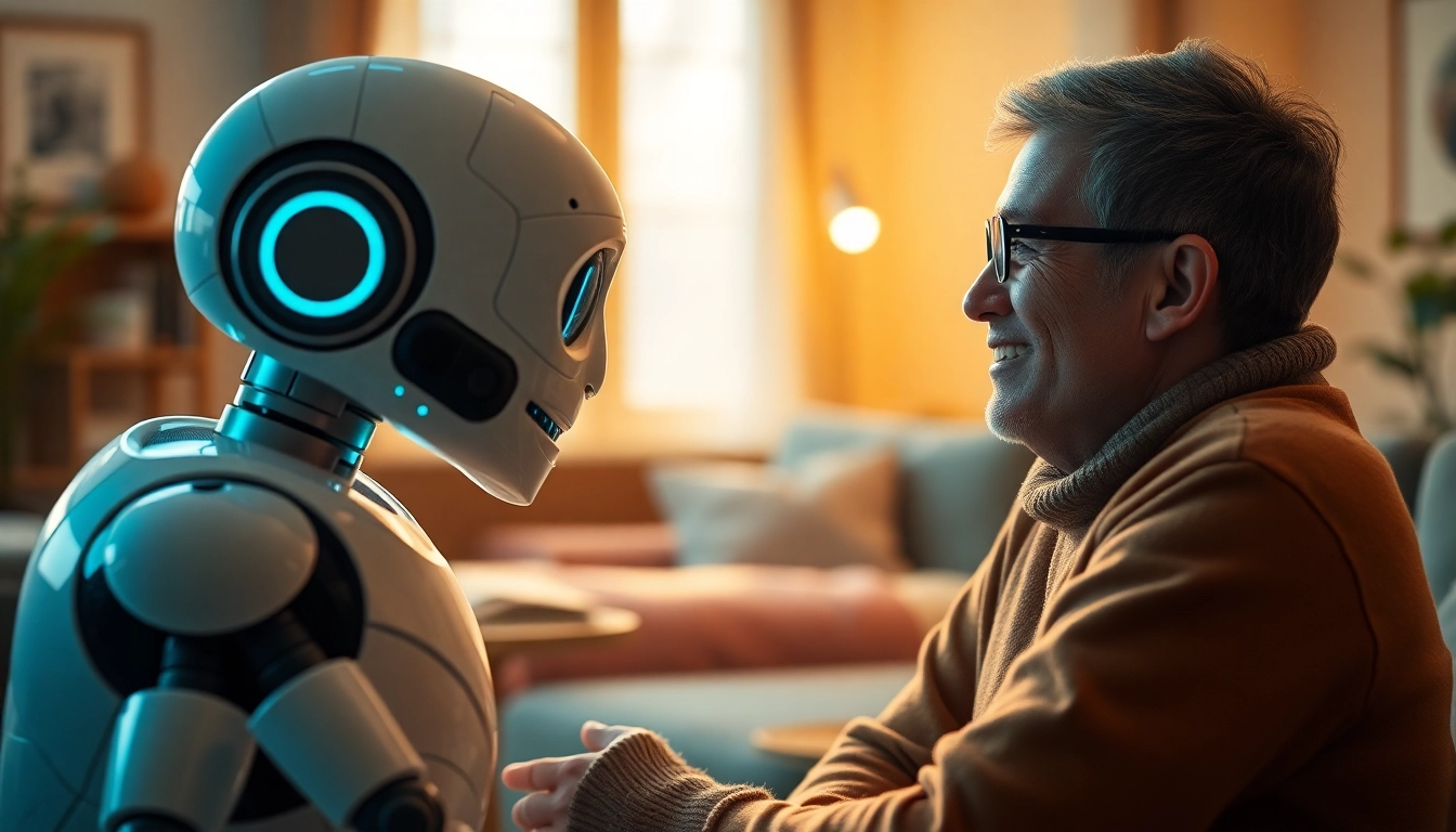 Engage with an AI Friend showcasing emotional connection in a cozy setting.