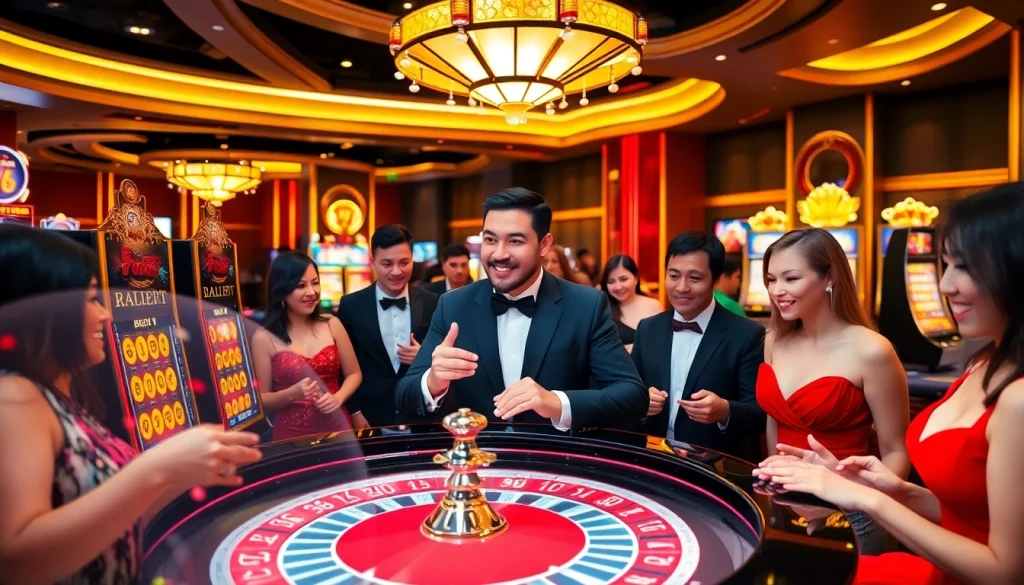 Experience the thrill of gambling at https://918kiss.net/ featuring vibrant casino tables and lively players.