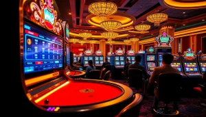 Exciting online gaming experience at https://mm88.agency/, featuring vibrant casino ambiance and engaging players.