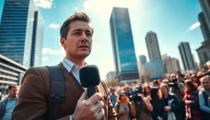 Engage with news updates from https://spectacle.com.ua featuring a professional journalist in action.