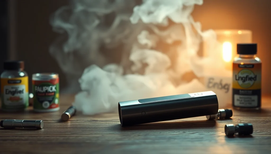 Stylish pod mod vape device with e-liquids, showcasing modern vaping trends.