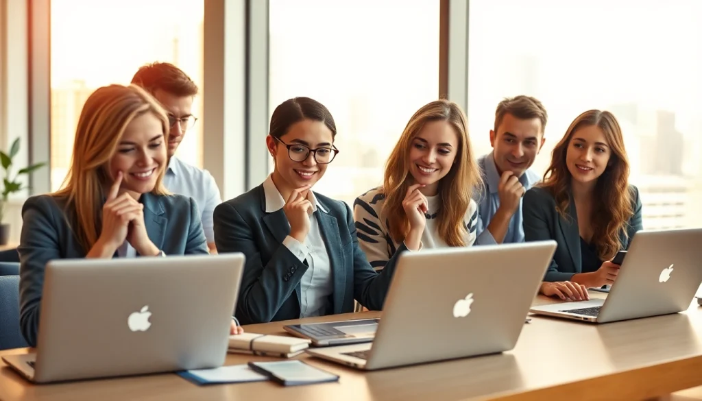 Engaged individuals at a modern workspace, representing opportunities from https://enqueteplein.nl.
