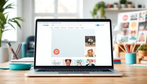 Download videos effortlessly with pinvideodownloader.org interface showcased in a modern workspace.