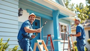 Transform your home with expert services from https://33626painters.com, featuring skilled painters enhancing a suburban house exterior.
