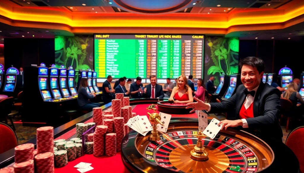 Experience thrilling gameplay at THABET with vibrant casino tables and exciting betting activities.