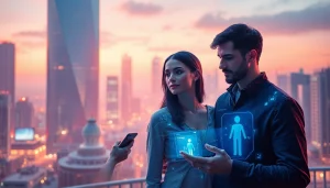 Creative representation of 'sex ai' showcasing human-AI interactions in futuristic relationships.