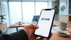 전문 금융 환경에서 소액결제(micropayment)를 보여주는 매력적인 스마트폰 인터페이스.