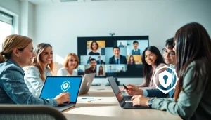 快连VPN enhances global connectivity in a modern office setting.