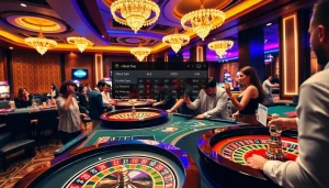 Para pemain merayakan kemenangan di meja kasino, menjelajahi peluang permainan Obral Toto.