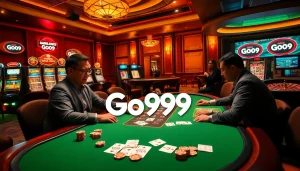 Players enjoying a thrilling poker game at Go99's vibrant casino.