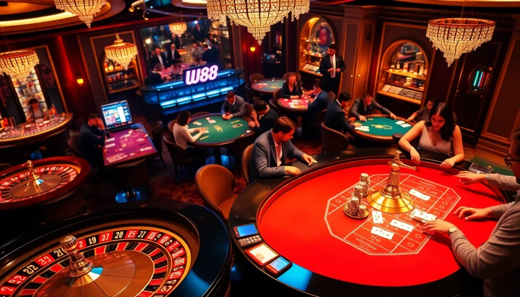 Experience the excitement of W88 club with dynamic gaming action and elegant casino atmosphere.