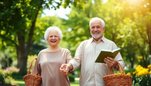 Seniors at https://frontidas.com enjoying a lively and joyful moment in a sunlit park.