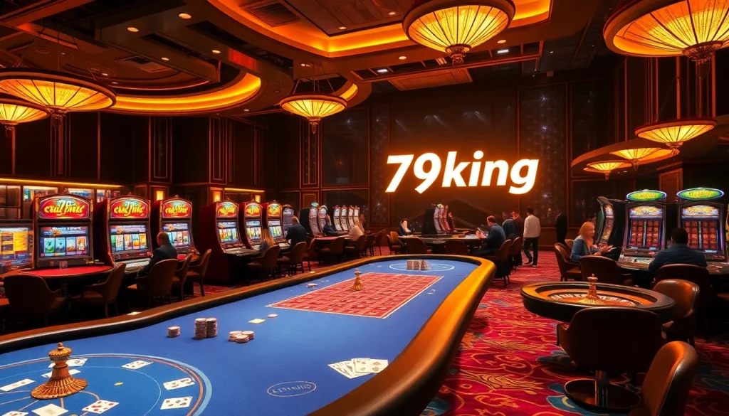 Players enjoying vibrant casino games at 79king, capturing excitement and luxury in gambling.