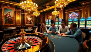 Exciting casino scene featuring GG88 branding and players at an intense poker table.