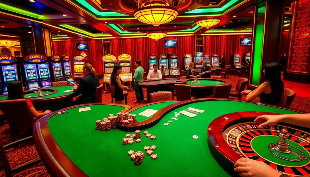 Experience the excitement of gambling at kinh88 with players engaged in vibrant casino games.