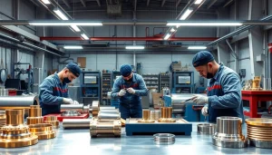 metal polishing malaysia workshop showcasing polished metals and skilled workers