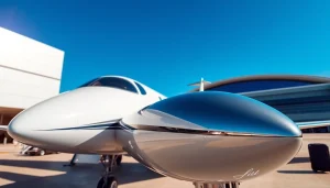 Experience luxury travel with https://flymarquis.com private jet amidst an upscale airport setting.