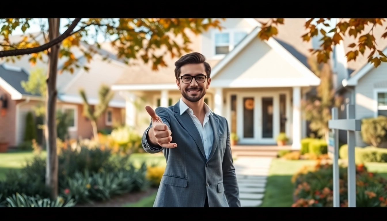 Showcasing Real Estate opportunities with a welcoming home in a suburban neighborhood.