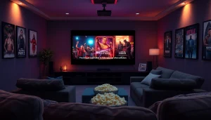 Enjoy a cozy home theater experience with vibrant films and Romanian subtitles.