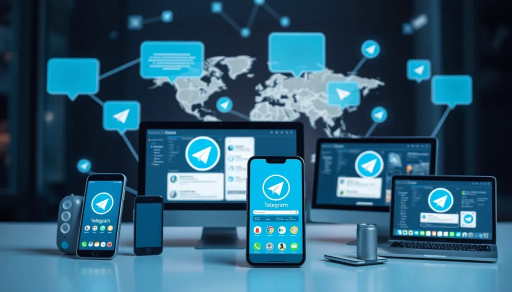 Telegram官网下载 showcased on multiple devices, highlighting seamless communication.