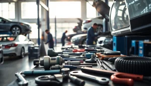 Find reliable auto repair near me with skilled mechanics in a bright, professional garage.