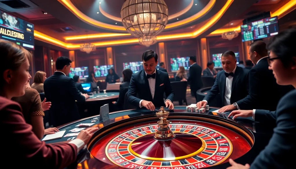 Experience the excitement of 5GBET at a high-stakes casino table.