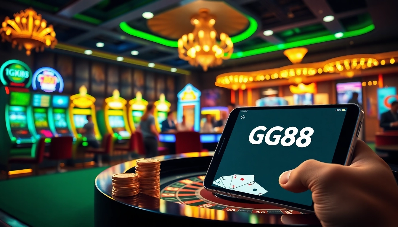 GG88 online gambling interface showcasing vibrant casino elements and players enjoying their experience.