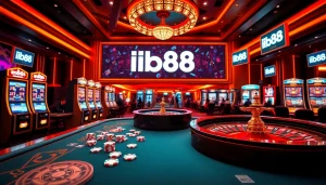 Engaging visual of an online casino experience with ib88 gaming elements.